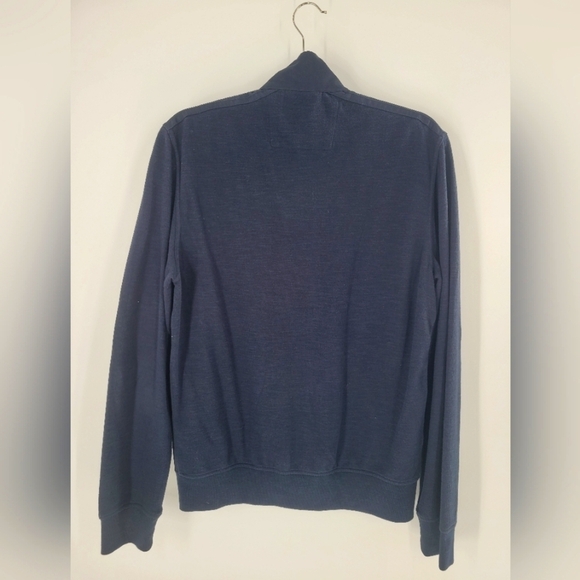 Banana Republic Mens Size M Navy Full Zip Blazer Jacket W Zip Front Pockets - Picture 4 of 4